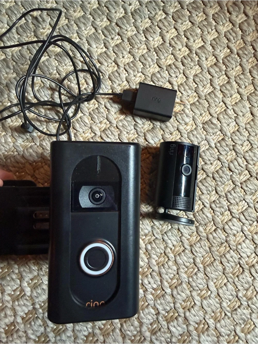 Ring Black Video Doorbell and Black Stick-Up Cam Bundle